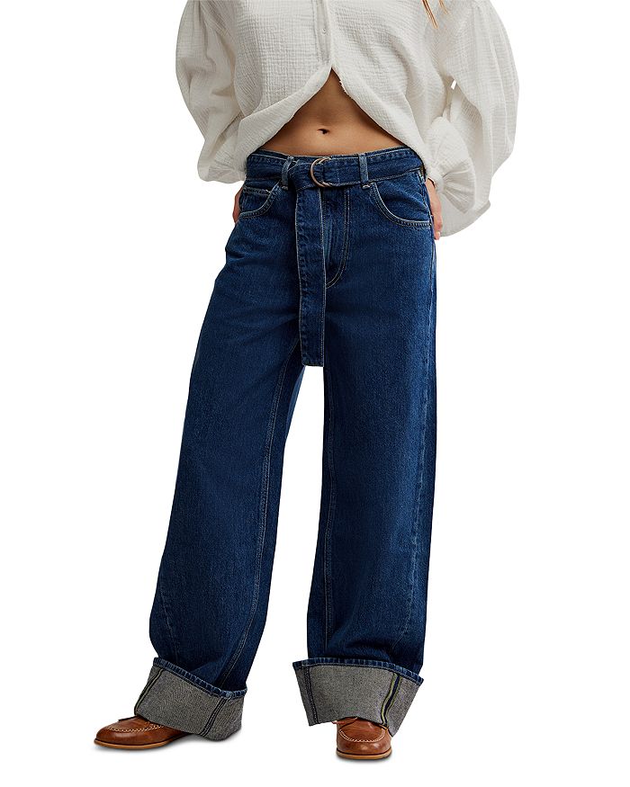 

Восточные зауженные джинсы с высокой посадкой Concord Free People, синий