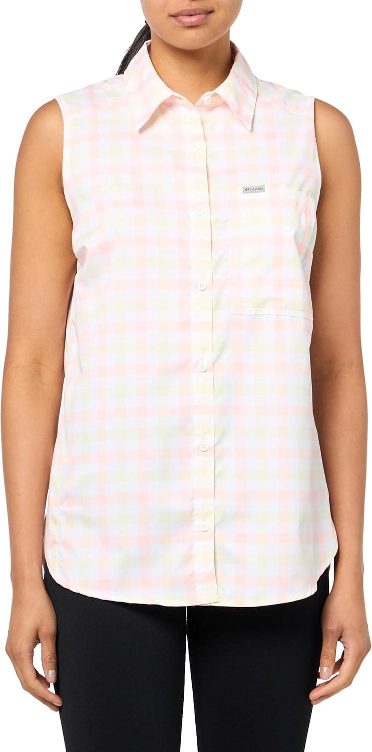 

Женская рубашка Columbia Anytime Lite без рукавов, Lemon Wash Gingham