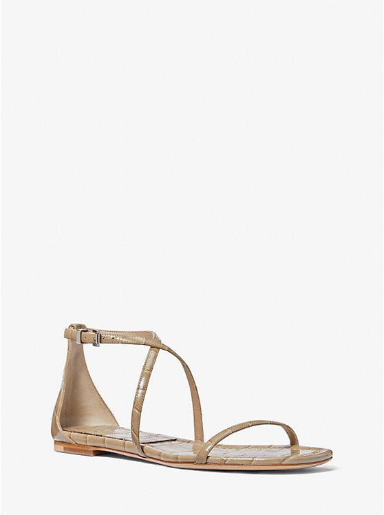 

Сандалии Polly из кожи с тиснением под крокодила Michael Kors Collection, желтый