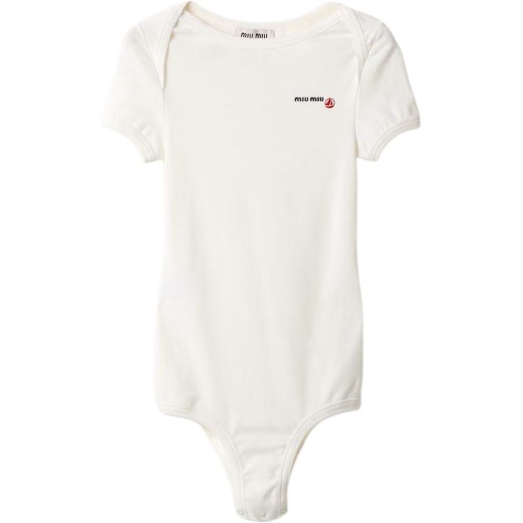 Боди с вышивкой X Petit Bateau MIU MIU, белый