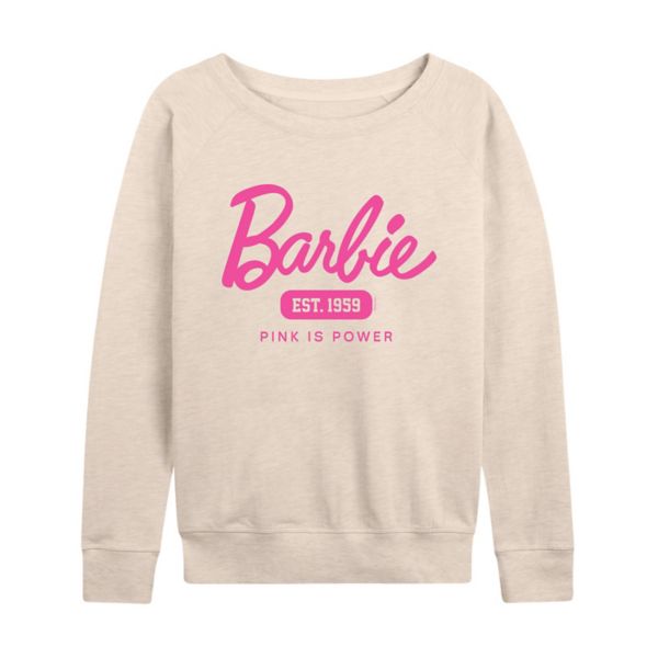 

Женская розовая футболка с длинным рукавом Power French Terry Barbie, белый