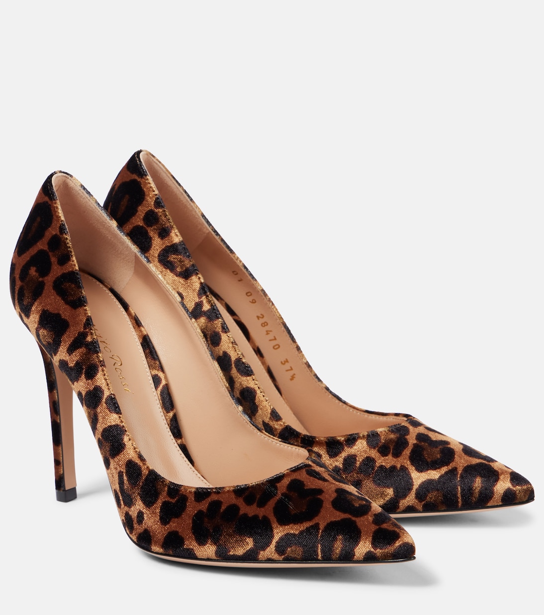 Бархатные туфли Gianvito 105 с леопардовым принтом Gianvito Rossi, Leopard Print