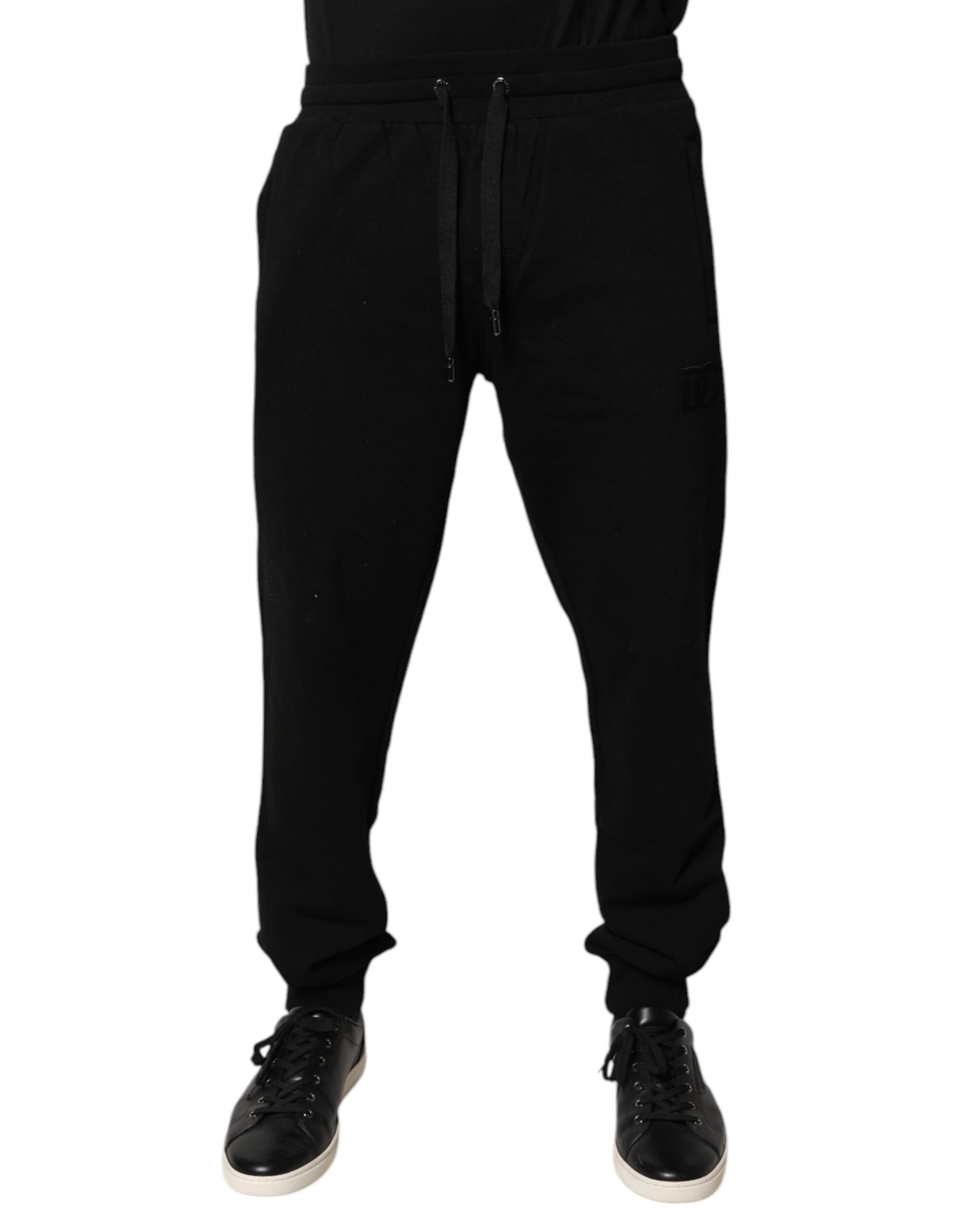 Черные хлопковые спортивные штаны Jogger со средней посадкой Dolce & Gabbana