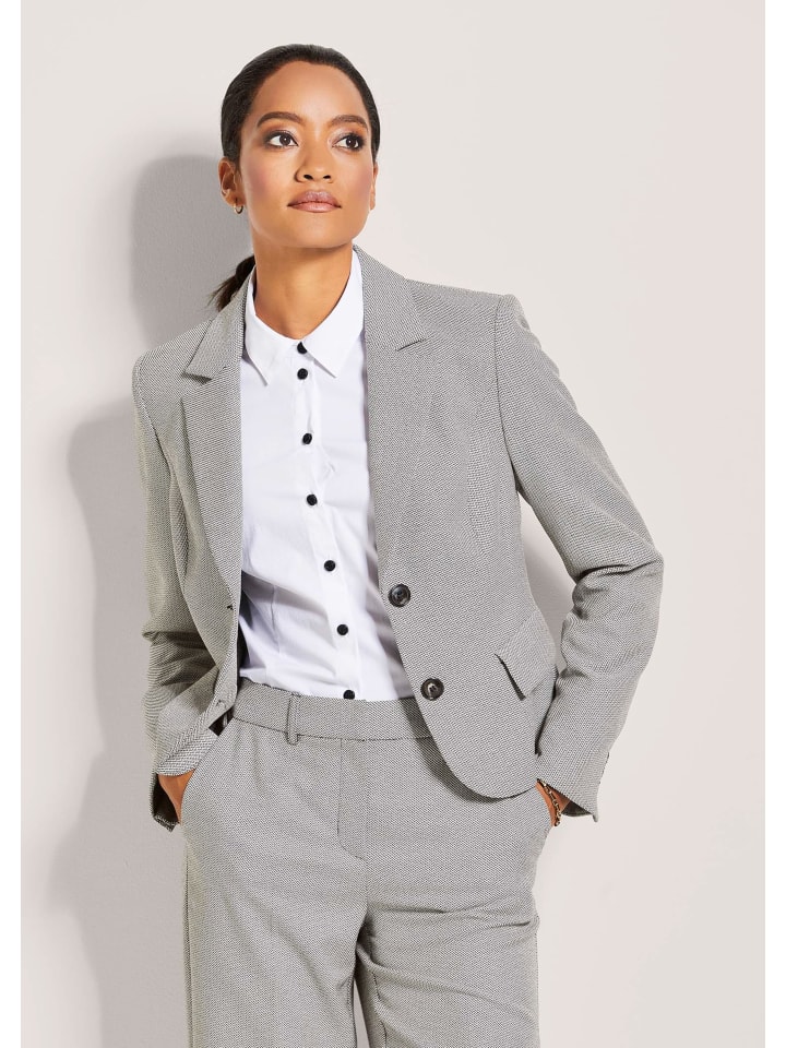 

MADELEINE Короткий блейзер из эластичной ткани, комфортный, серо-бежевого цвета