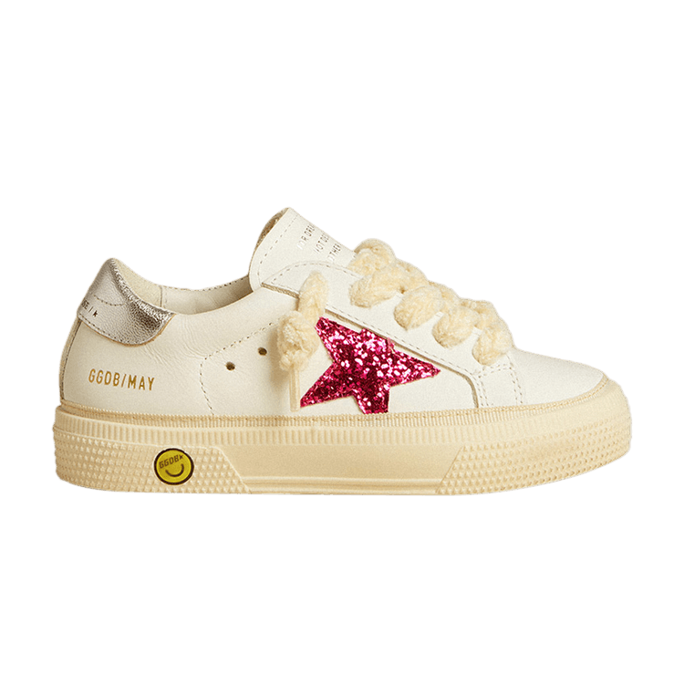 

Кроссовки Golden Goose May Kids 'Fuchsia Glitter Star', белый