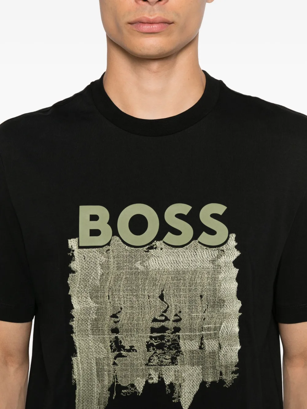 Футболка с графическим принтом логотипа BOSS, черный — фото 4