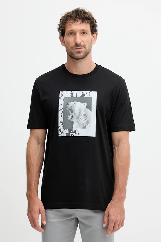 

Хлопковая футболка Boss Orange, черный