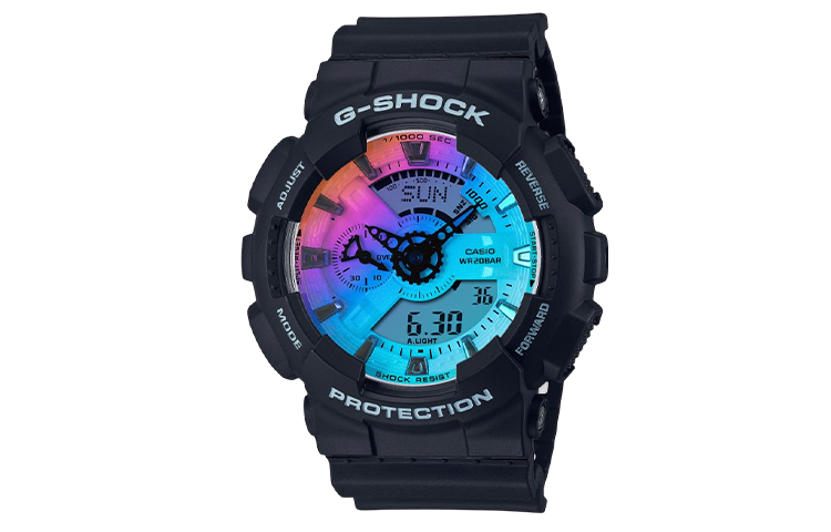 

Мужские часы Casio GA-110SR-1ADR серии Liquid Crystal/Analog Dual Display, 55 мм, синий циферблат