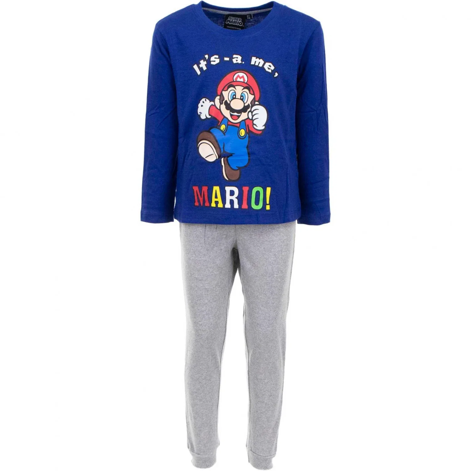 Пижама детская хлопковая Super Mario, синий