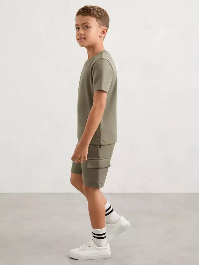 Детские шорты-карго Oliver Relaxed с завязками, цвет шалфей Reiss — фото 4