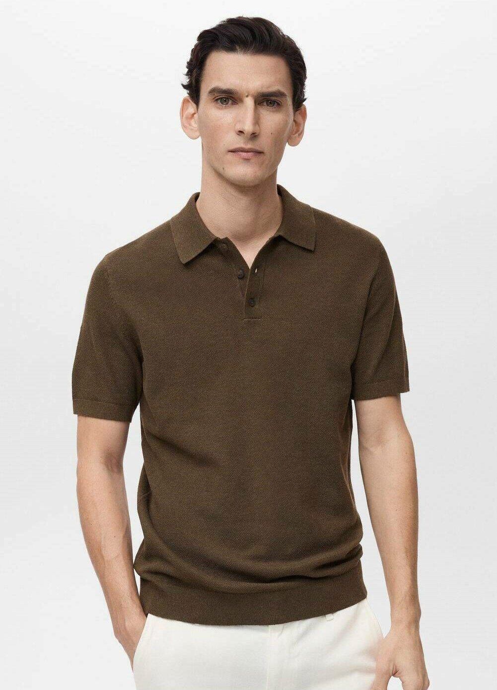 

Рубашка поло ANDREW Mango, коричневый