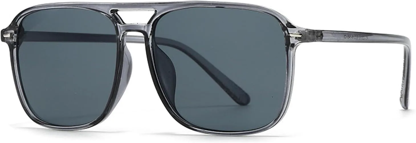 

Модные женские солнцезащитные очки с двойной перемычкой, защита от УФ-излучения UV400, ретро-очки с заклепками, мужские солнцезащитные очки TVTBBVV, Grey Grey