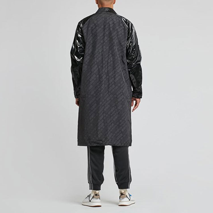 Пальто adidas originals x alexander wang Unisex Lapel Long Overcoat Black — фото 3