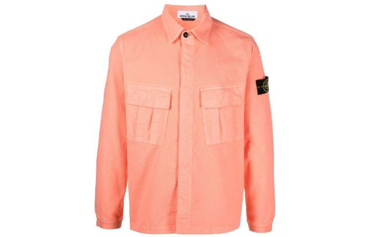 

Рубашка мужская розово-лососевого цвета Stone Island, цвет Pink salmon color