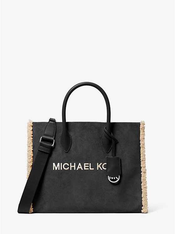 

Средняя замшевая сумка-шоппер Mirella с искусственным мехом Michael Kors, черный