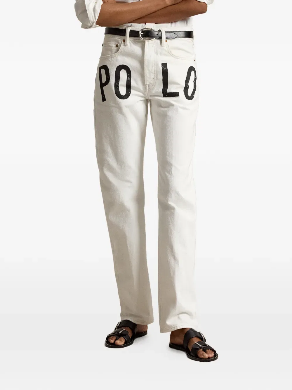 Прямые брюки с принтом Polo Ralph Lauren, белый — фото 4