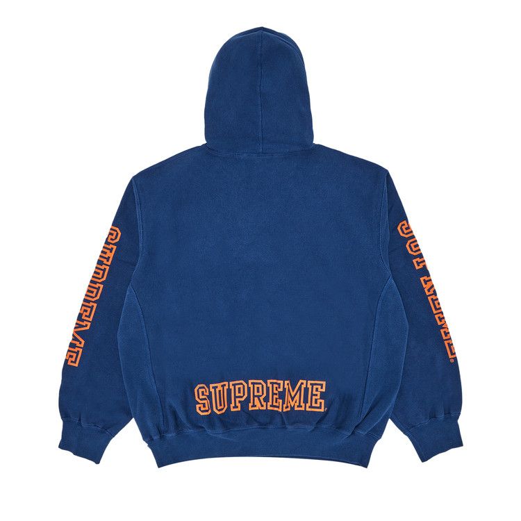 Толстовка Supreme Collegiate Sleeve Hooded Sweatshirt, Dark Royal — фото 2