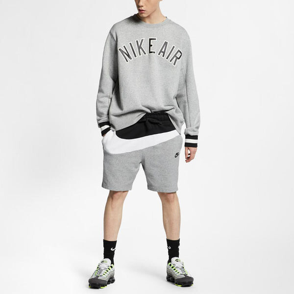 Шорты sak as m nsw hbr colorblock large logo splicing elastic waistband sports shorts gray Nike, серый — фото 4