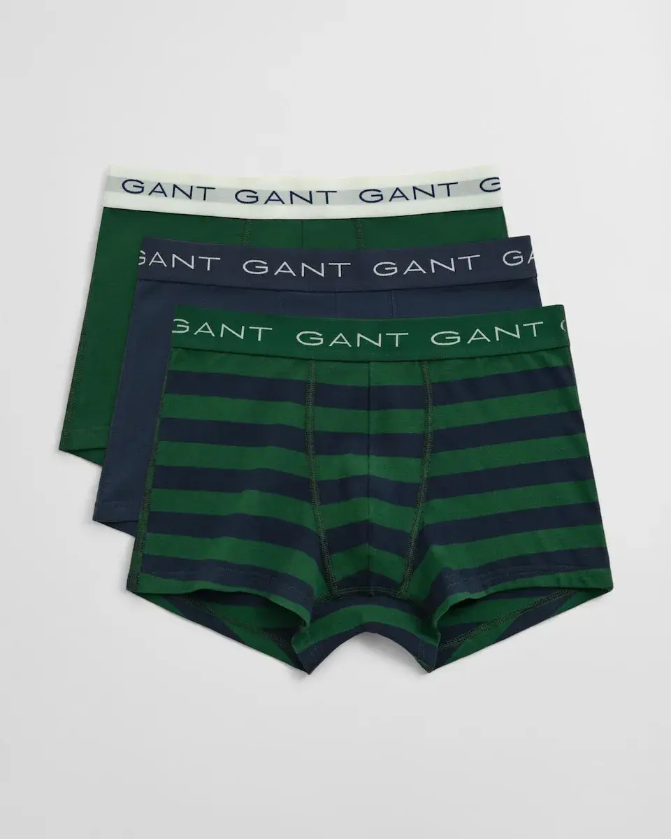 

Набор из трех мужских боксеров из ткани с полосатым узором Gant, зеленый