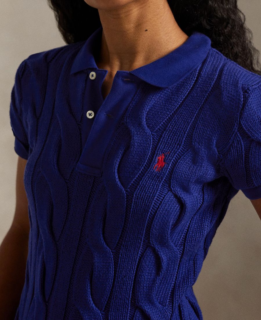 Женский поло-свитер крупной вязки Polo Ralph Lauren, Royal blue — фото 3