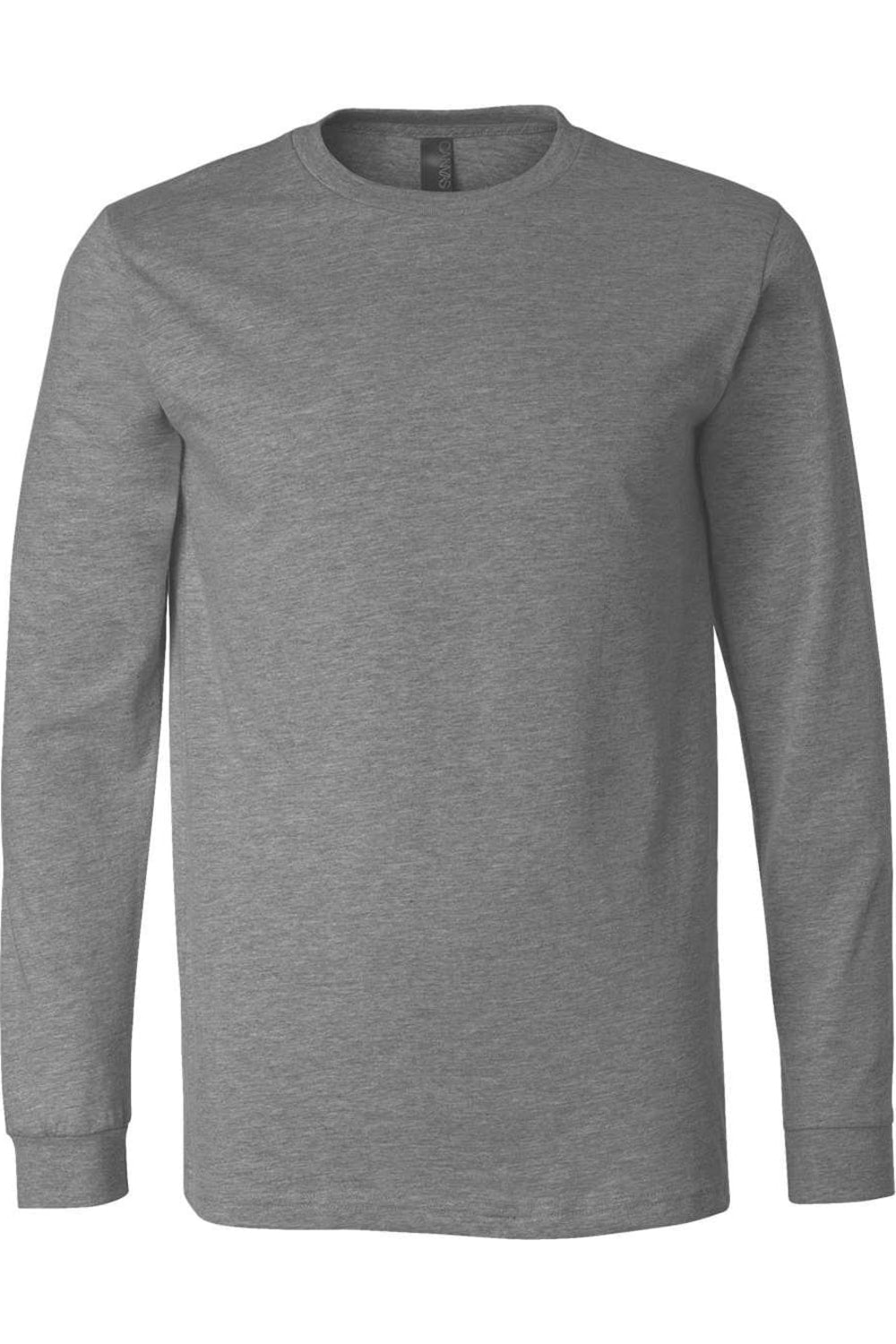 

Футболка с длинным рукавом BELLA + CANVAS Heather CVC, цвет deep heather