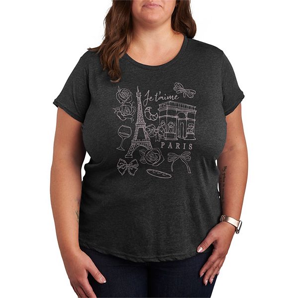

Футболка с принтом Paris je t'aime для женщин plus size Licensed Character, Heather Charcoal, Черный, Футболка с принтом Paris je t'aime для женщин plus size Licensed Character, Heather Charcoal