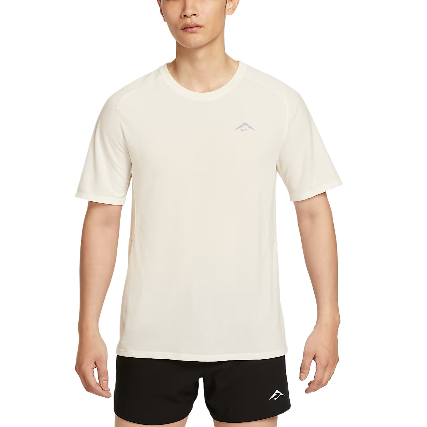 Мужская футболка для бега Solar Chase Dri FIT Adv с короткими рукавами Nike, Ecru — фото 2