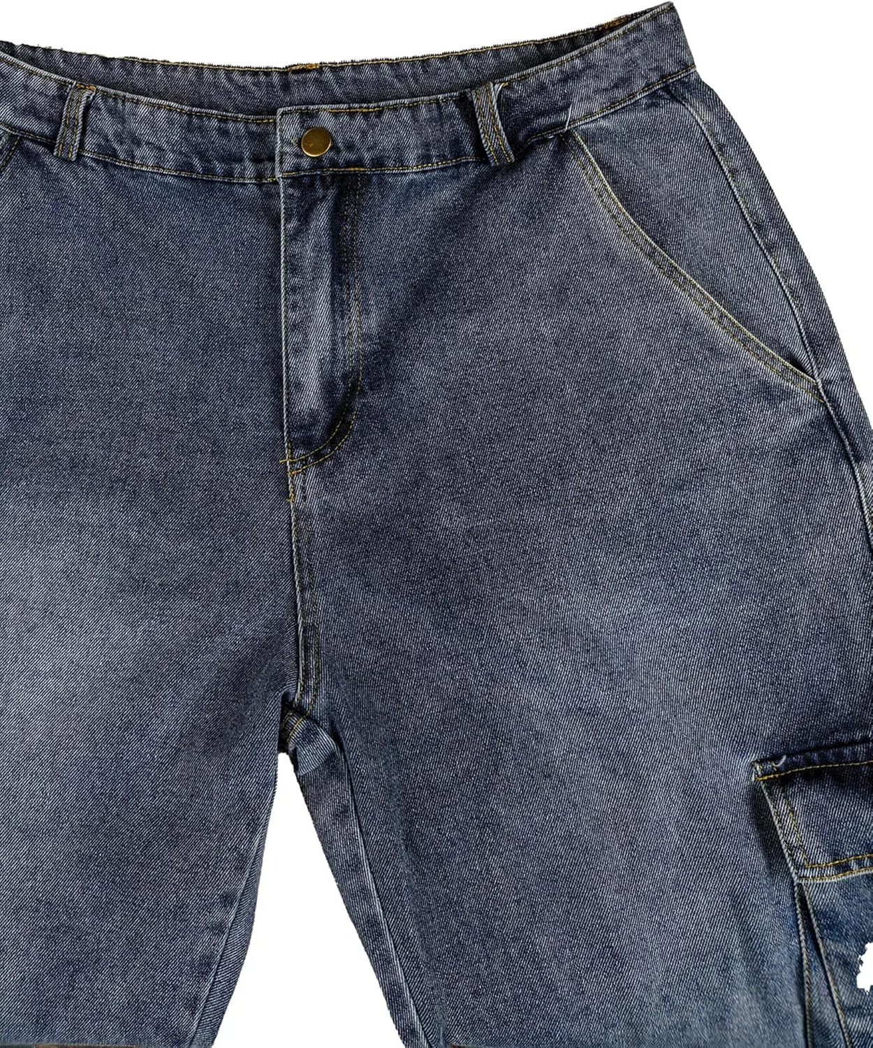 Джинсы свободные Men's Casual Baggy Cargo Jeans, синие — фото 4