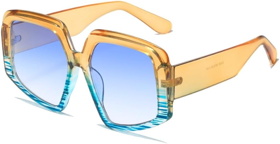 

Необычные солнцезащитные очки большого размера для женщин и мужчин, солнцезащитные очки в стиле панк с защитой от УФ-излучения UV400, градиентные солнцезащитные очки для женщин generic, C6 Orange Blue