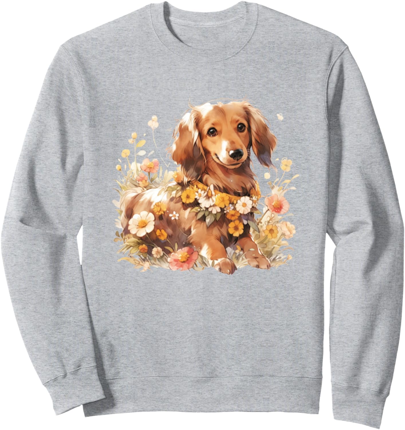 

Толстовка с изображением кремовой таксы и цветка - очаровательная мини-собачка породы такса, серая We Love All Animals Apparel And Novelties Co., Серый, Толстовка с изображением кремовой таксы и цветка - очаровательная мини-собачка породы такса, серая We 