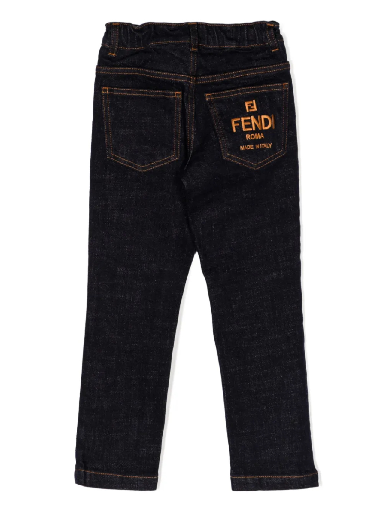 Джинсы с вышитым логотипом FF Fendi Kids, синий — фото 2