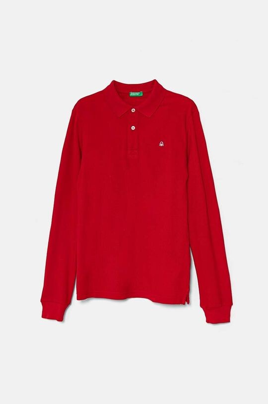 

Детская хлопковая рубашка с длинным рукавом United Colors of Benetton, красный