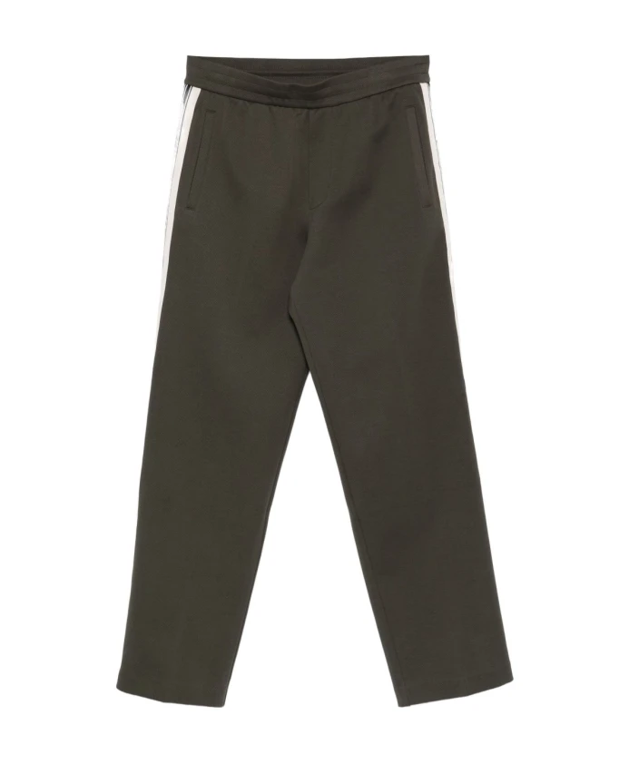 

Брюки прямого кроя с зелеными боковыми полосами Emporio Armani, зеленый