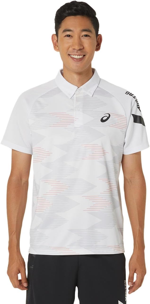 

Поло ASICS AIM Dry Graphic Button-Down, тренировочная одежда, 2031E550, белый