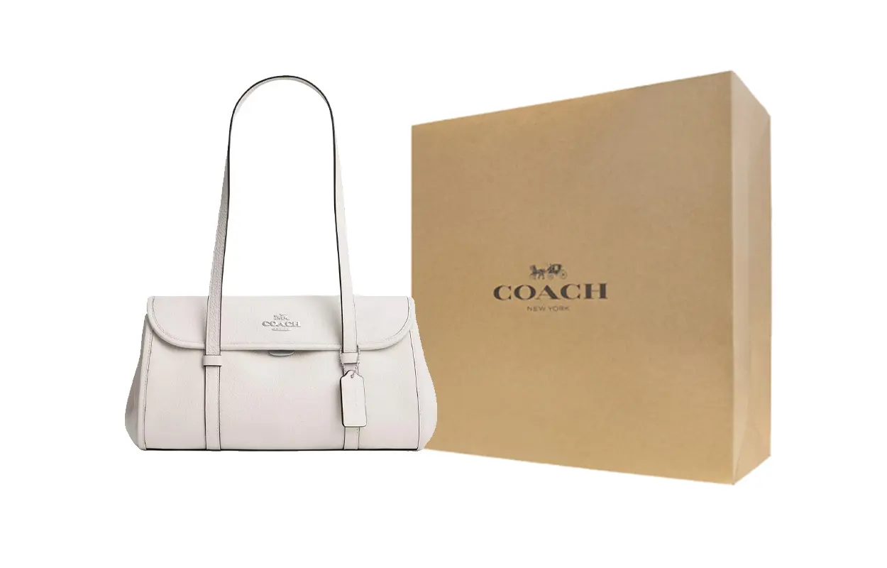 

COACH Сумка через плечо из гладкой галечной кожи большая женская white