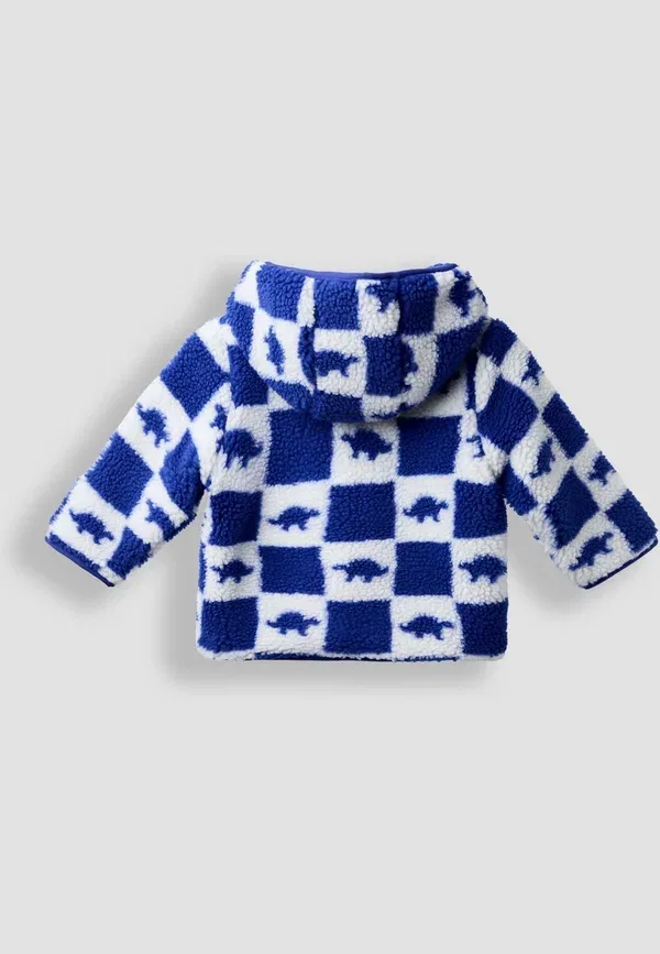 Куртка флисовая с капюшоном Regular fit Jojo Maman Bébé, синий динозавр — фото 3
