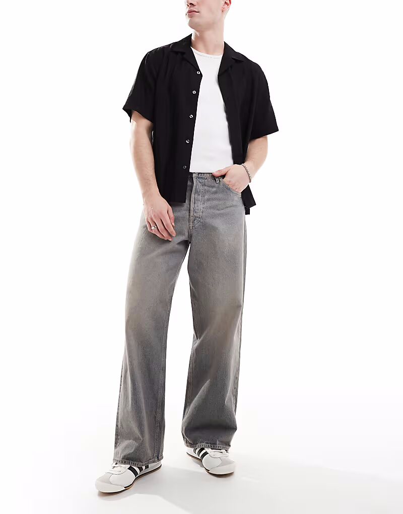 

Джинсы Jack & Jones Dave широкого кроя синего цвета в винтажном стиле