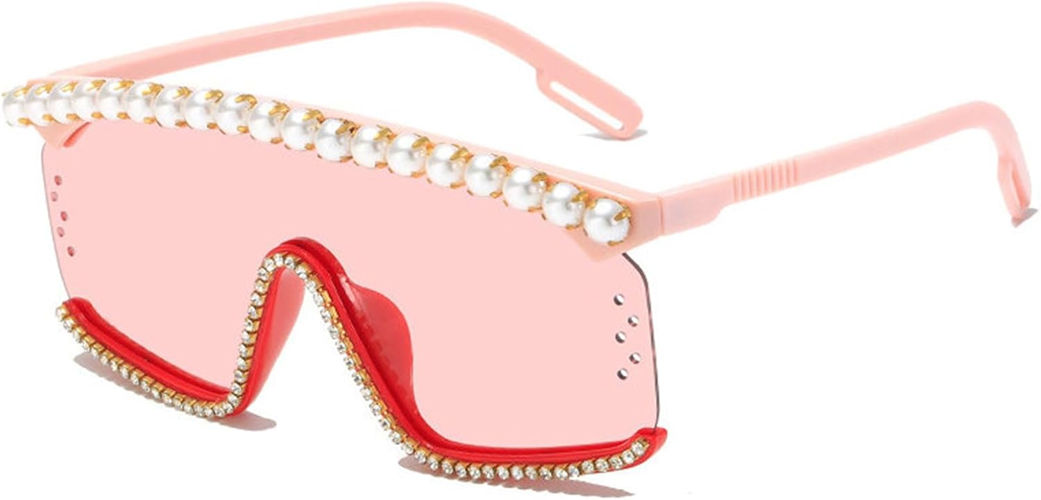 

Willochra — большие солнцезащитные очки с блестящими стразами и жемчугом, модные женские солнцезащитные очки с бриллиантовым блеском для вечеринки, хрустальные солнцезащитные очки, Pink