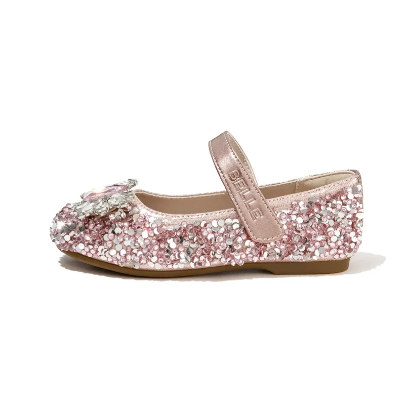 Детские кожаные туфли Low top BELLE, розовый