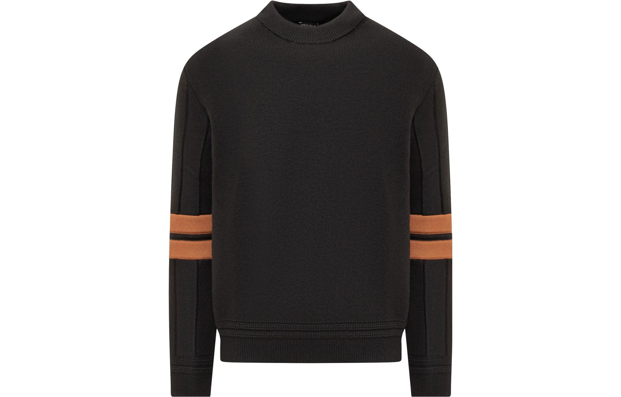 

Шерстяной джемпер в полоску Zegna TECHMERINO Ermenegildo Zegna, черный