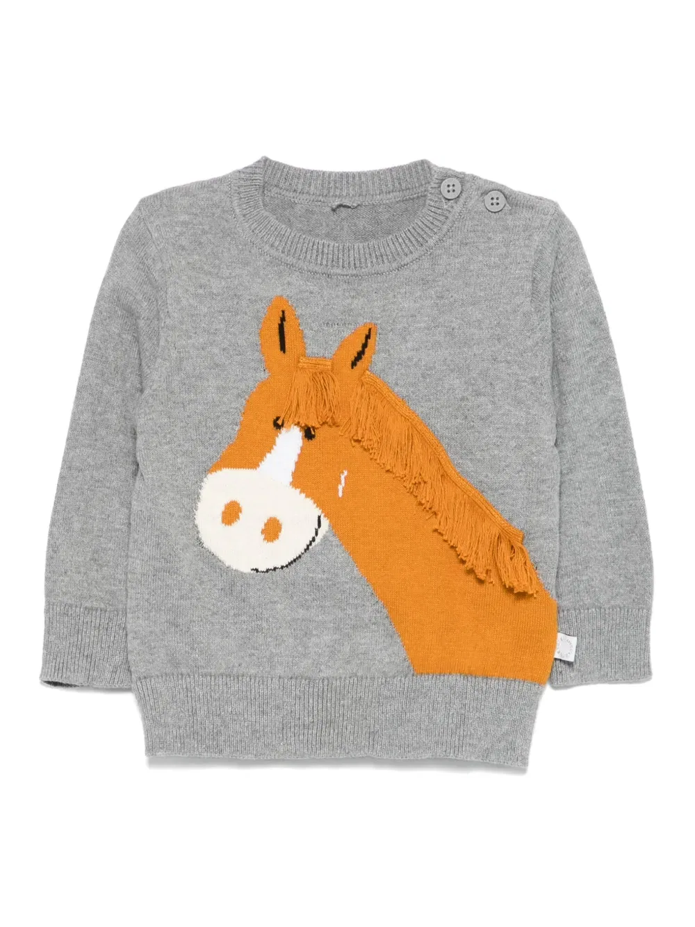 Свитер с изображением лошади Stella Mccartney Kids, серый