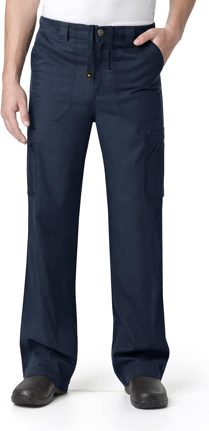 

Carhartt Scrubs C54108 мужские штаны классического кроя Ripstop Boot Cut с 8 карманами, Navy