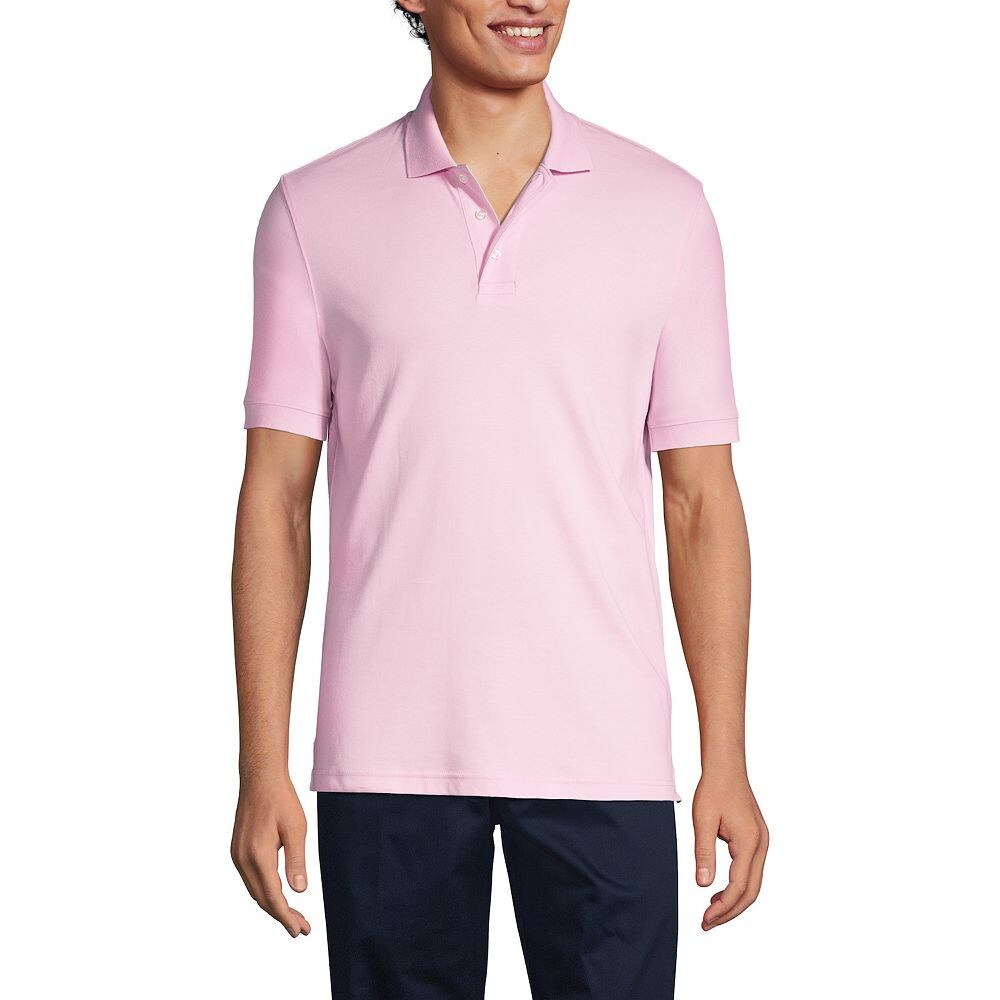 

Мужская рубашка поло с короткими рукавами Lands End Interlock Lands' End, цвет Ice Pink
