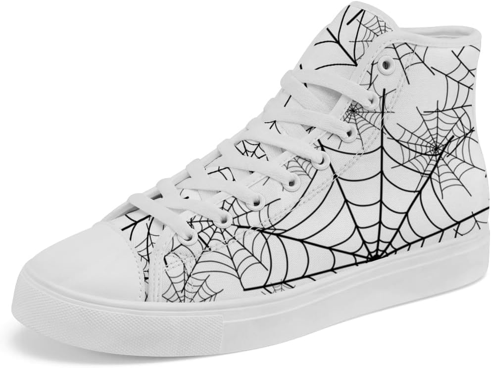 

Женские и мужские высокие кеды из холста с паутинкой, высокие кроссовки на шнуровке, повседневная обувь Chebing, белый