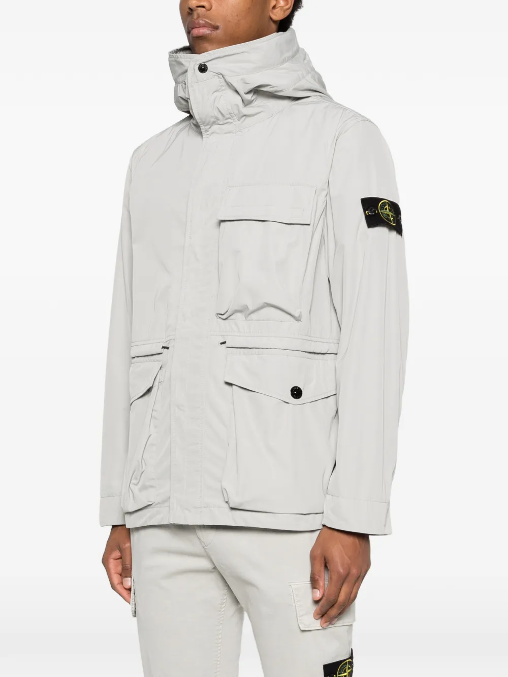 Куртка с капюшоном и нагрудным карманом Stone Island, серый — фото 3