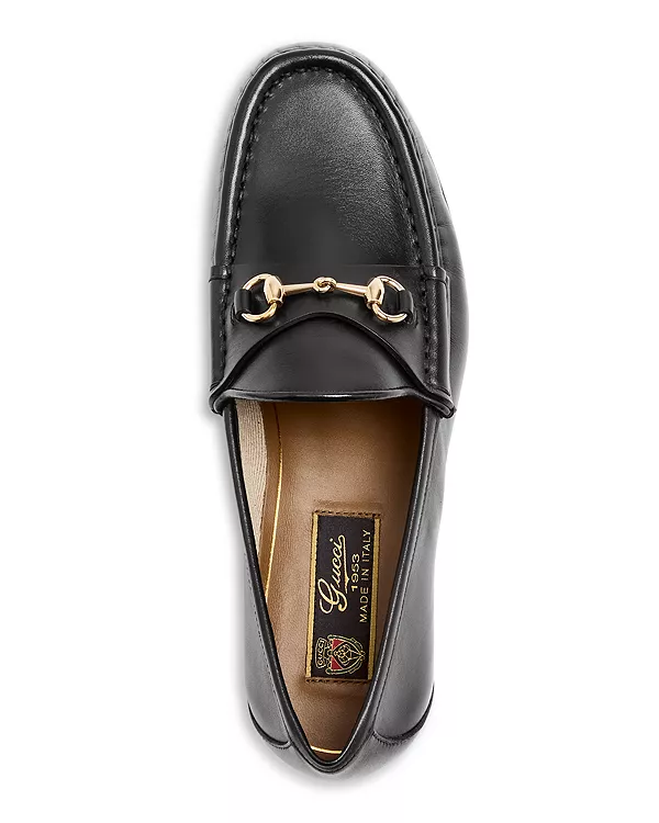 Женские лоферы с пряжкой в виде конской уздечки Gucci, черный — фото 4
