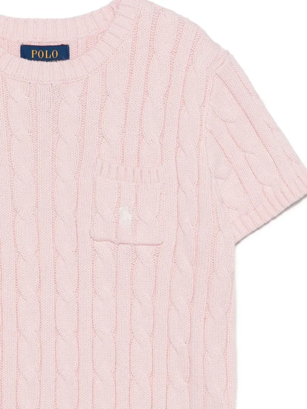 Футболка фактурной вязки с карманом Polo Ralph Lauren Kids, розовый — фото 3