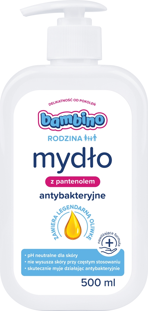 

Семейное антибактериальное мыло, очищающее жидкое мыло для рук Bambino, antibacterial 500 мл