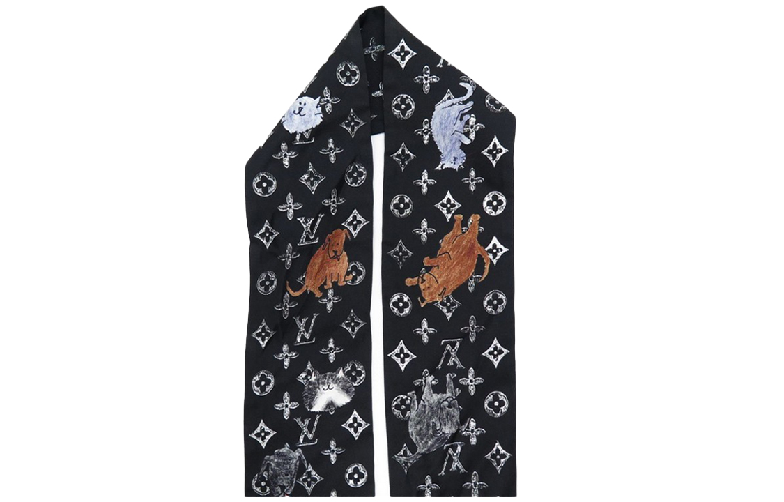 

LOUIS VUITTON Бандана унисекс черная, Black