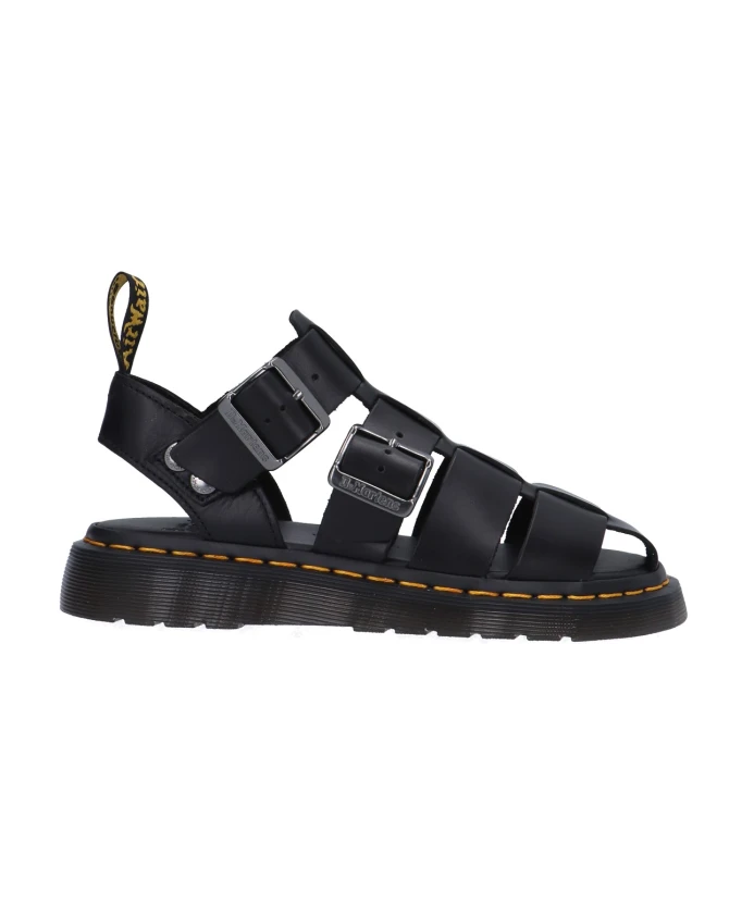

Сандалии на плоской подошве с пряжкой Dr. Martens, черный